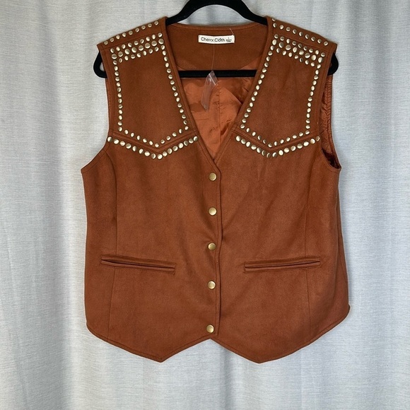 cherry cloth Jackets & Blazers - CHERRY CLOTH SWAID VEST SIZE(L)